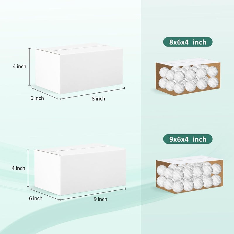 Eupako 30 Pack Small Shipping Boxes Assorted Sizes, 8x6x4 & 9x6x4 15 PCS Each Small Boxes, White Corrugated Box Mailers, Cardboard Boxes for Packaging Small Business, Mailing - Image 2